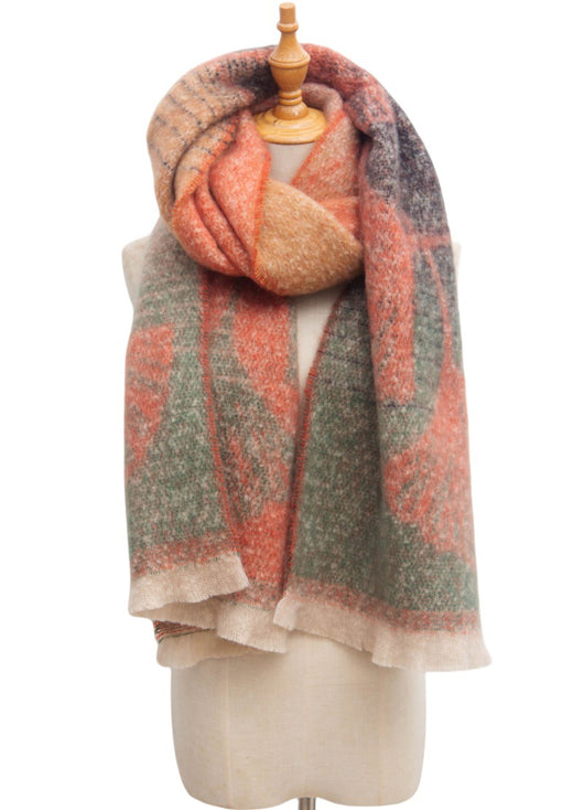 Bufanda Estilo Europeo Jacquard Hoja de Ginkgo - Image 33