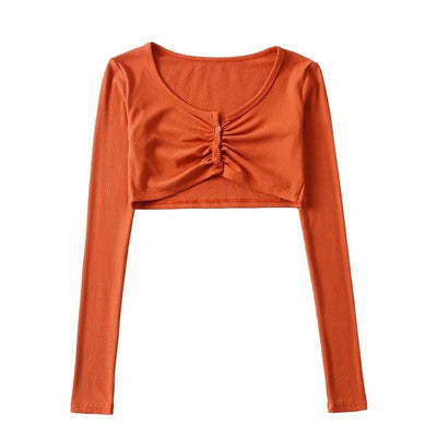 Sudadera Corta Cuello Redondo Manga Larga para Mujer - Estilo Otoño - Image 6