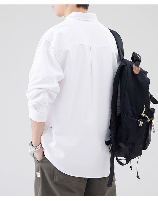 Camisa de Algodón Pesado Estilo Americano para Hombre - Image 15