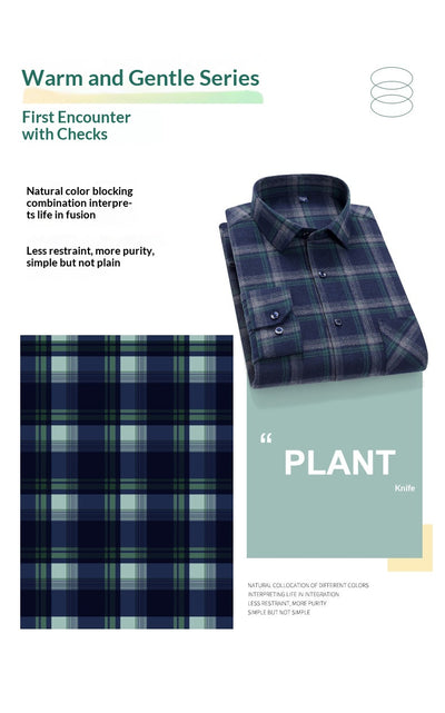 Camisa Casual de Cuadros para Hombre con Cuello Cuadrado - Image 16