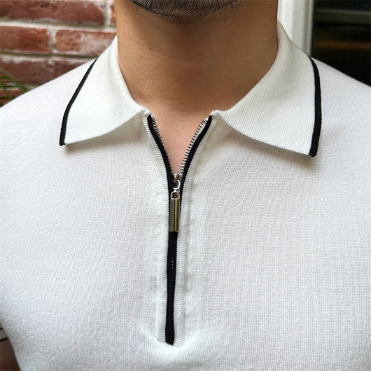 Camisa Casual de Punto con Solapa Transpirable para Hombre - Image 4