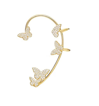 Aretes Mariposa de Diamantes Completos - Diseño Elegante sin Perforación - Image 7