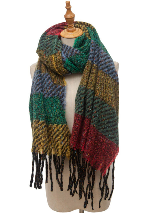 Bufanda Unisex a Rayas con Borlas - Cuello Cálido Europeo y Americano - Image 14