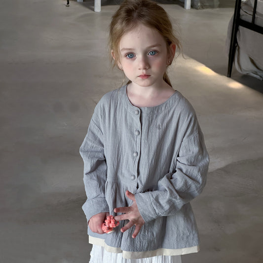 Blusa Infantil Manga Larga Efecto Dos Piezas
