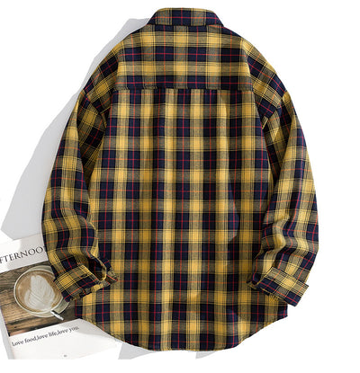 Camisa Casual de Cuadros Oversize para Hombre - Image 12