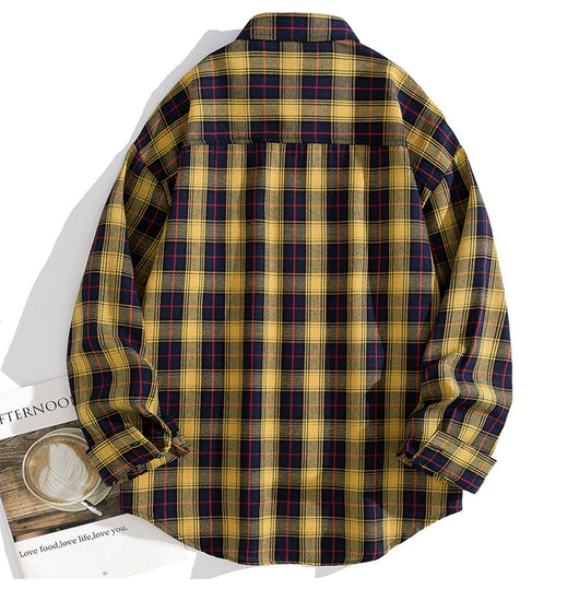 Camisa Casual de Cuadros Oversize para Hombre - Image 12