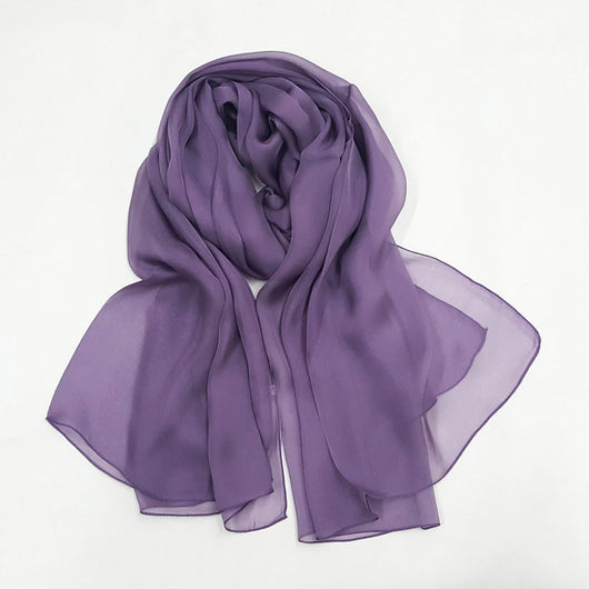 Pañuelo de Seda Elegante Liso para Mujer - Todas las Estaciones - Image 25
