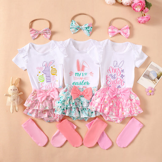 Conjunto de Verano para Niñas con Bordados - 4 Piezas