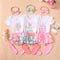 Conjunto de Verano para Niñas con Bordados - 4 Piezas