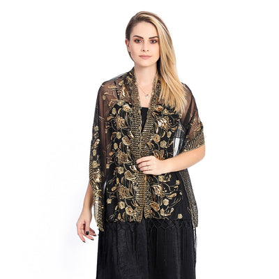 Chal de Gala Elegante con Lentejuelas y Borlas para Novia - Image 11