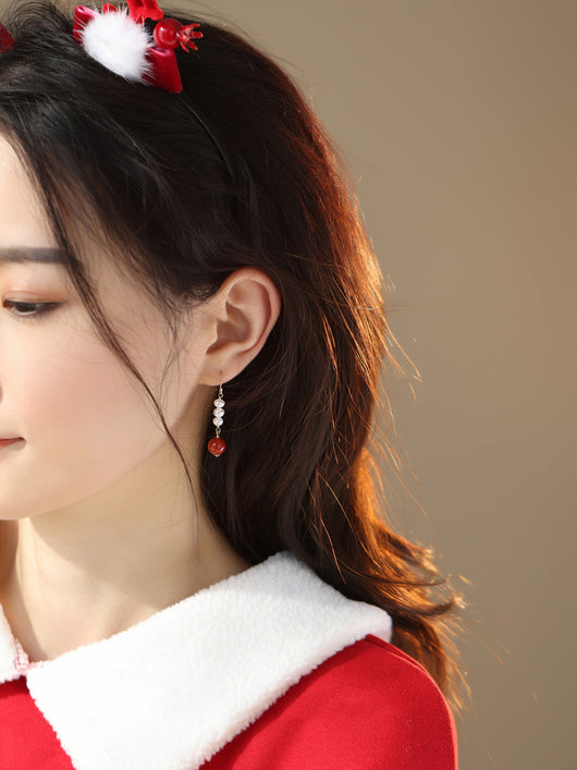 Aretes de Jade Hetian y Ágata Perla en Oro 14K - Diseño Exclusivo - Image 4