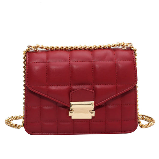 Bolso de Hombro Diagonal Texturizado Invierno con Cuadros Pequeños - Image 6