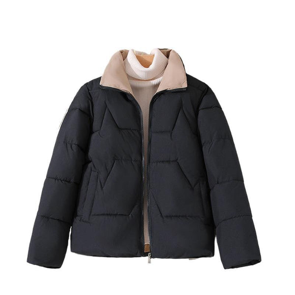 Chaqueta Acolchada Corta de Algodón Versátil para Mujer