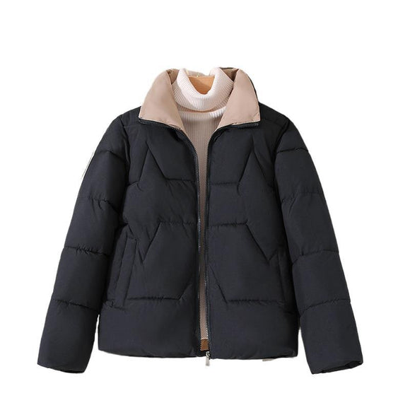 Chaqueta Acolchada Corta de Algodón Versátil para Mujer