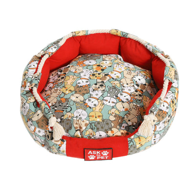 Cama Térmica para Mascotas con Diseño Impreso y Felpa Acolchada - Image 15