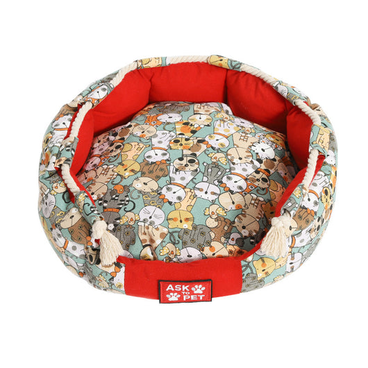 Cama Térmica para Mascotas con Diseño Impreso y Felpa Acolchada - Image 15