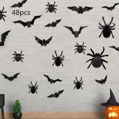 Pegatinas Murales 3D de Murciélagos y Arañas para Halloween - Set de 12 Piezas - Image 9