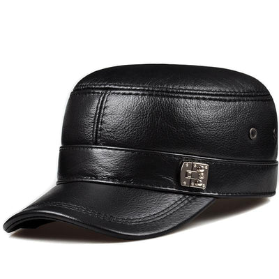 Gorro de Cuero para Hombre con Protección de Orejas y Visera Plana - Image 4