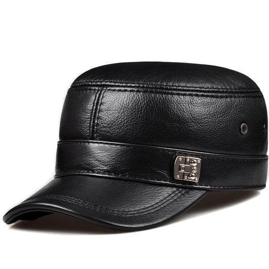 Gorro de Cuero para Hombre con Protección de Orejas y Visera Plana - Image 4