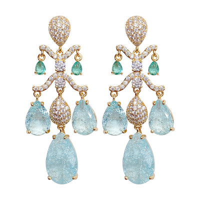 Aretes de Diamante y Circón en Forma de Gota para Mujer - Image 10