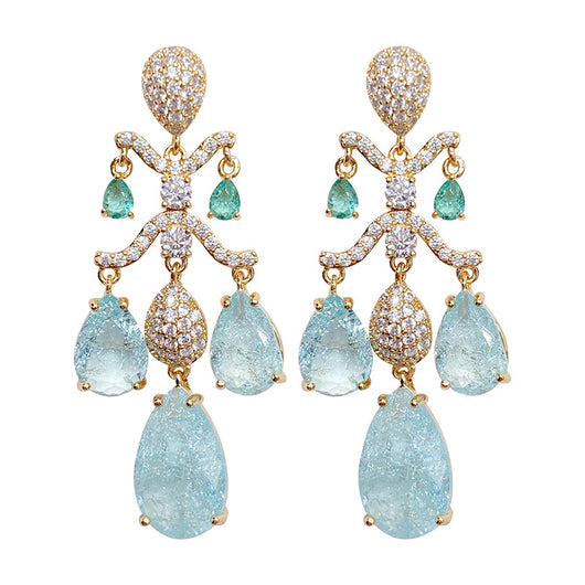 Aretes de Diamante y Circón en Forma de Gota para Mujer - Image 10