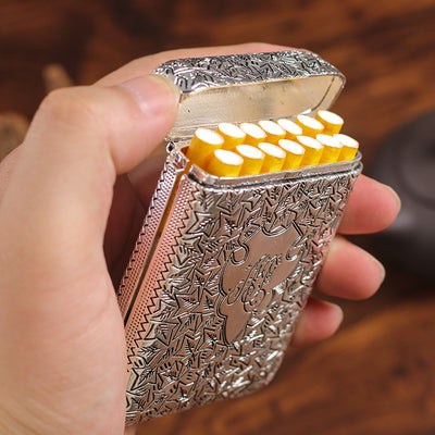 Estuche para Cigarrillos Ultradelgado de Aleación con Grabado 3D para Hombre - Image 3