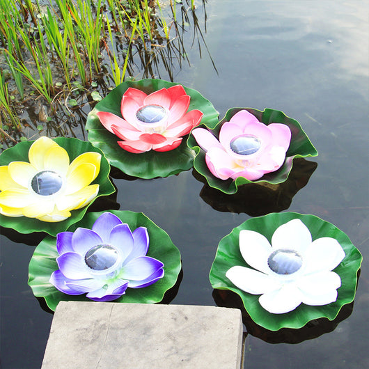 Lámpara Solar Flotante Loto Acuática Impermeable para Estanques - Image 4