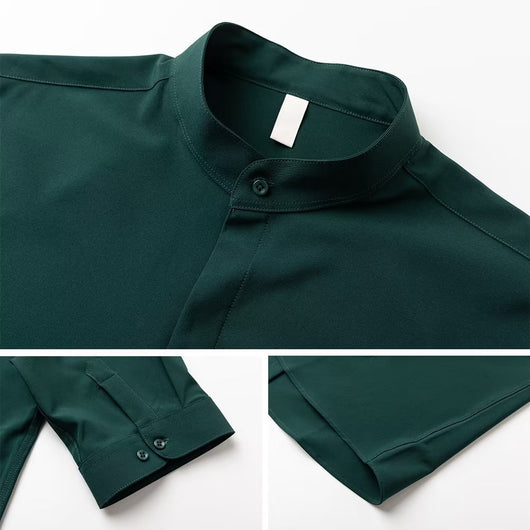Camisa Manga Corta con Cuello de Pie para Hombre - Image 11