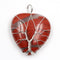 Peach Heart-shaped Lovers Pendant Natural Crystal Tree Of Life Necklace Rojo