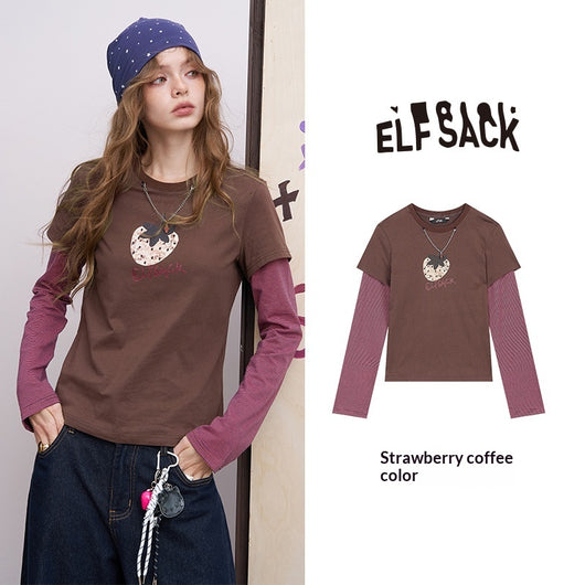 Blusa Retro Estampado Fresa Manga Larga Diseño Vintage para Mujer - Image 2