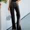 Pantalones Casuales con Abertura Lateral y Lavado Deslavado