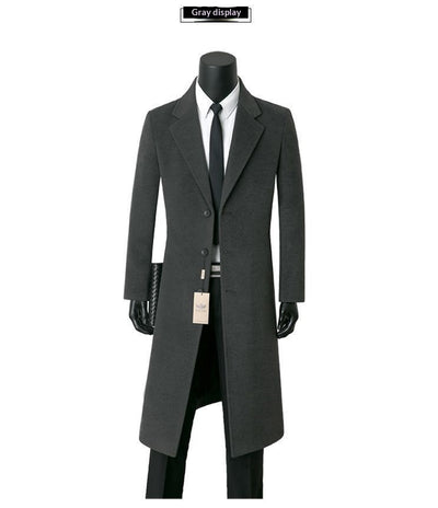 Abrigo de Lana Casual Elegante para Hombre - Largo Medio - Image 13