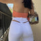 Pantalones Bootcut Cintura Alta Retro con Detalle Hueco en Costura