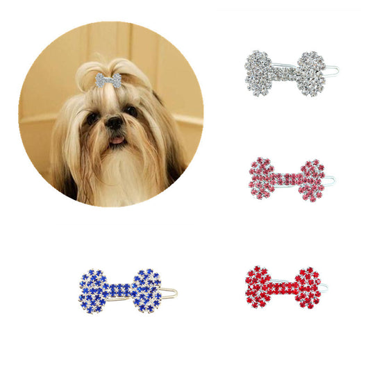 Moños y Accesorios para Mascotas con Diseño de Hueso y Diamantes - Image 2