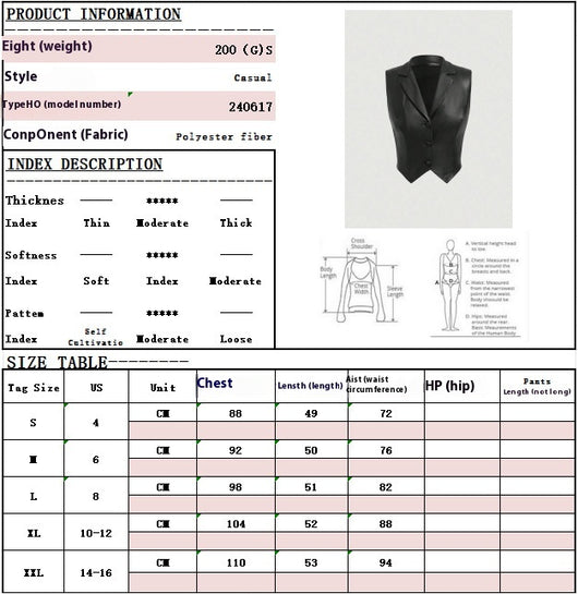 Chaleco de Cuero Premium con Cuello y Botones - Image 7