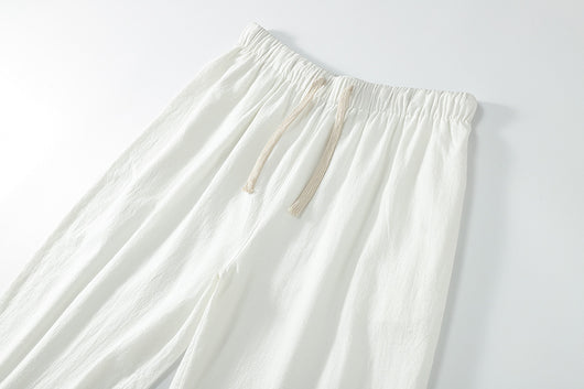 Pantalón Slim Coreano Hombre - Conjunto de 2 Piezas Algodón y Lino - Image 7