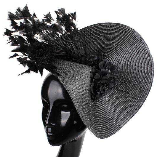Sombrero de Carreras Estilo Celebridad con Tejido de Pasto Sintético - Image 3