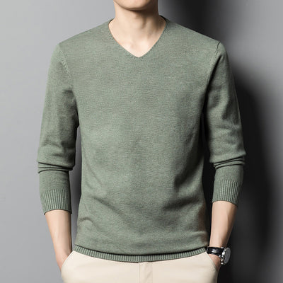 Suéter Tejido Cuello V para Hombre - Prenda Base Otoño Ejecutiva - Image 2