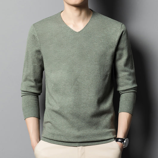 Suéter Tejido Cuello V para Hombre - Prenda Base Otoño Ejecutiva - Image 2