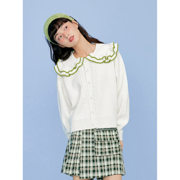 Cardigan Retro de Punto para Mujer con Cuello Solapa Elegante