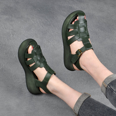 Sandalias Romanas Tejidas con Plataforma y Tacón Alto - Image 8