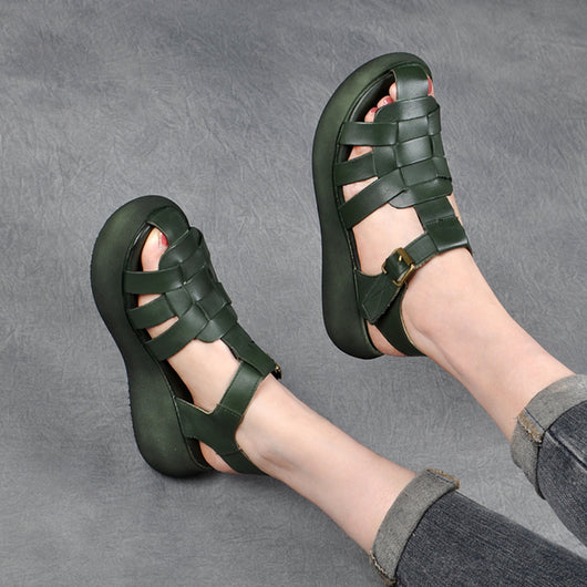 Sandalias Romanas Tejidas con Plataforma y Tacón Alto - Image 8