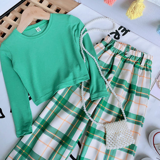 Conjunto Infantil: Blusa Cuadrille + Pantalón Ancho Elegante - Image 9