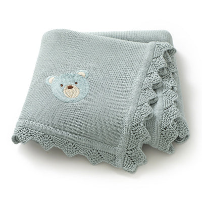 Manta Tejida Infantil con Bordado de Osito Adorable - Image 9