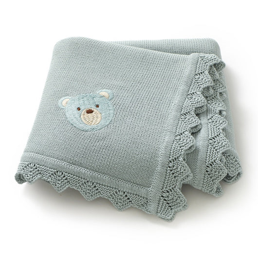 Manta Tejida Infantil con Bordado de Osito Adorable - Image 9
