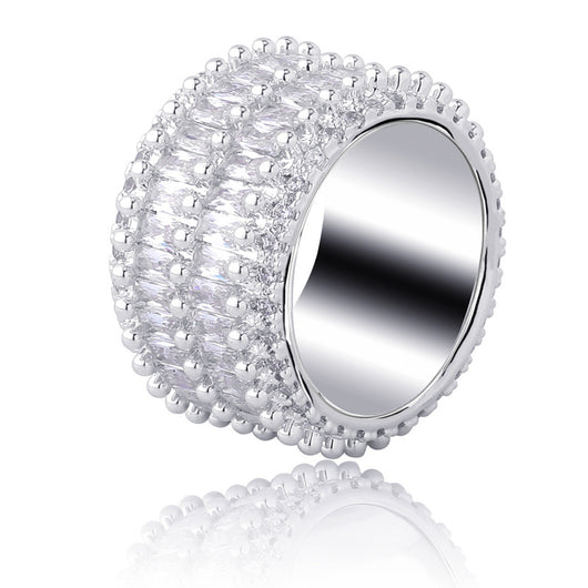 Anillo de Circonita Doble Fila Estilo Hip-hop Unisex - Image 6