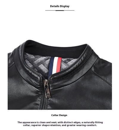 Chaqueta de Cuero Casual Acolchada para Hombre con Forro Polar - Image 12