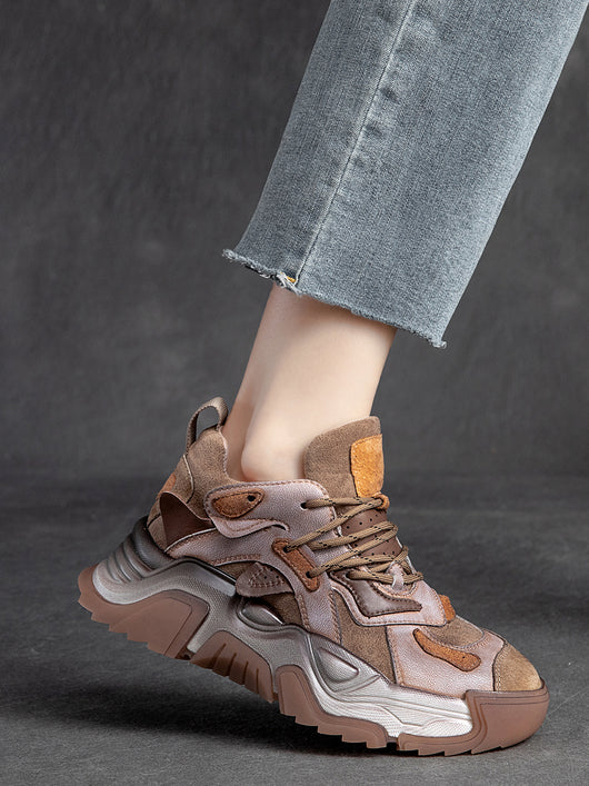 Zapatos de Cuero Vintage con Suela Gruesa para Viajes - Estilo Retro para Mujer - Image 7