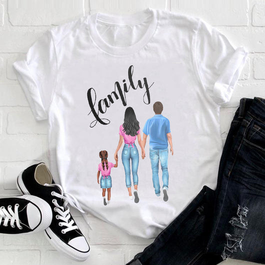 Playera Blanca Estampada para Familia - Conjunto de Cuatro Personas - Image 15