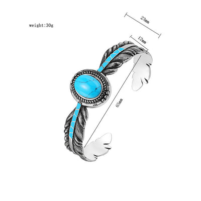 Pulsera Retro Takahashi de Acero Titanio Azul Turquesa - Image 4